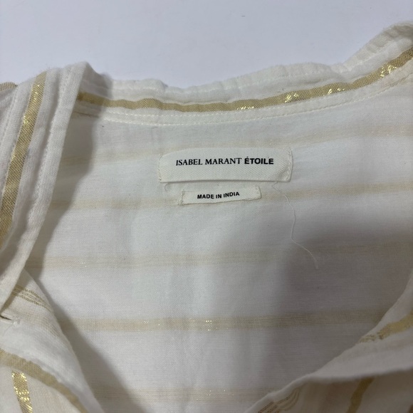 Isabel Marant Étoile Cream and Gold Striped Shirt - Picture 5 of 6